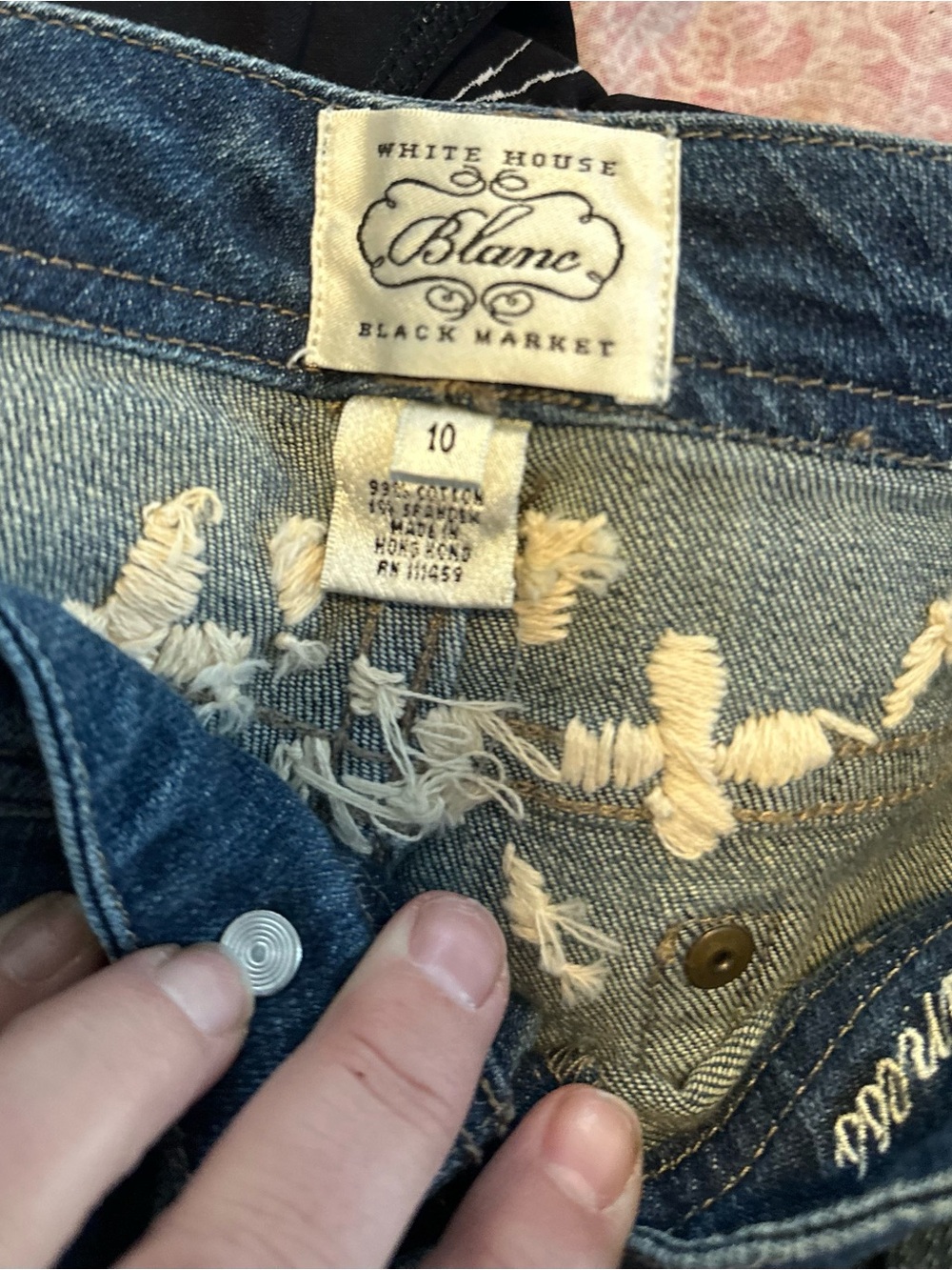 White House Black Market Blanc Floral Embroidered Bootcut Jeans 10 - Picture 6 of 6